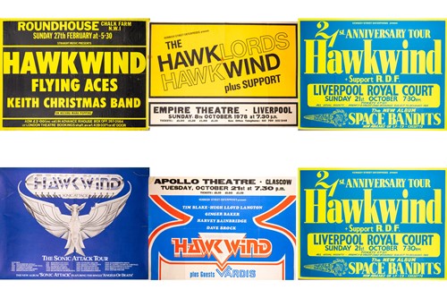 Lot 234 - Hawkwind: six original quad concert posters...