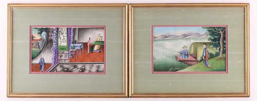 Lot 277 - A pair of Chinese pith paper paintings, early...