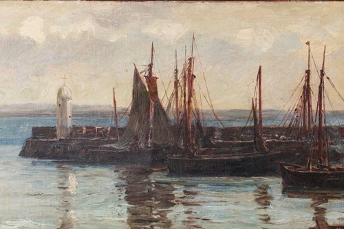Lot 105 - Colin Hunter (1841-1904), Harbour Scene,...