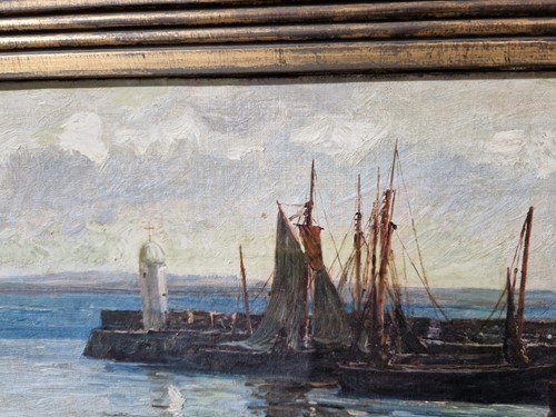 Lot 105 - Colin Hunter (1841-1904), Harbour Scene,...