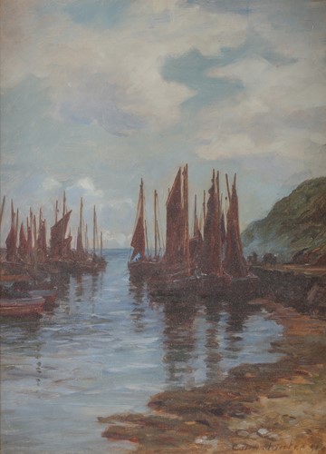 Lot 44 - Colin Hunter (1841-1904), Fishing boats...
