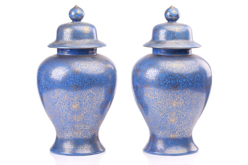 Lot 275 - A pair of Chinese Kangxi style vases and...