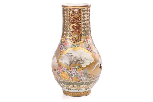 Lot 240 - A good Kutani vase by Taniguchi, late Meiji,...