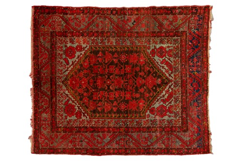 Lot 224 - An antique blue/black ground Turkish Kula rug...