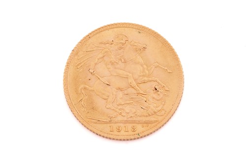 Lot 381 - A George V full sovereign, 1913, 7.9 grams.