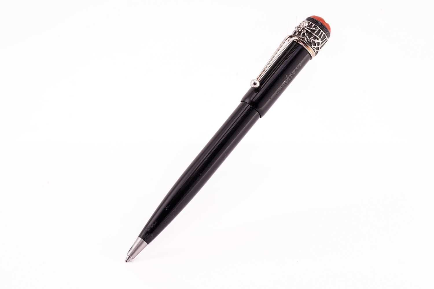 Lot 394 - Montblanc spider ballpoint pen, the black...