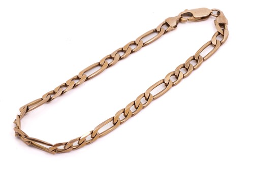 Lot 52 - A 9 carat gold gate link bracelet with padlock...