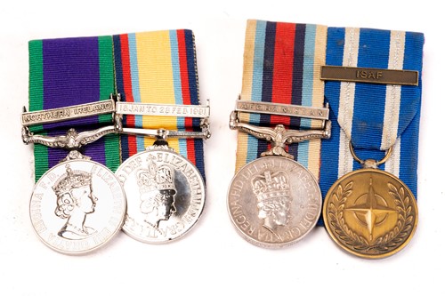 Lot 345 - Two medal groups: Operational Service Medal,...