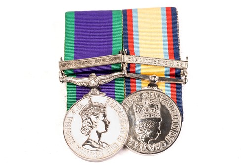 Lot 345 - Two medal groups: Operational Service Medal,...