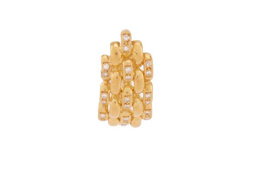 Lot 62 - A pair of 18ct yellow gold and diamond...