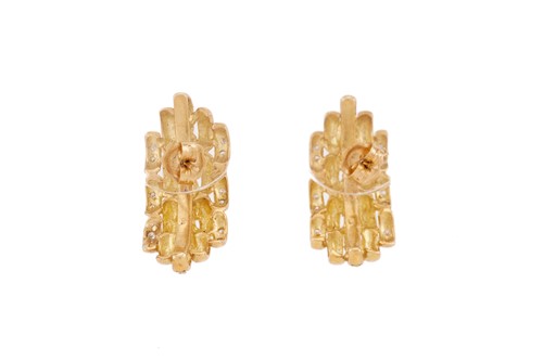 Lot 62 - A pair of 18ct yellow gold and diamond...