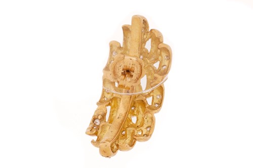 Lot 62 - A pair of 18ct yellow gold and diamond...
