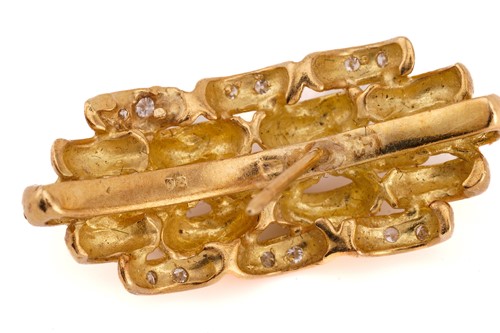 Lot 62 - A pair of 18ct yellow gold and diamond...