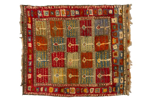 Lot 222 - An old Turkish Tulu (hairy) carpet with a...