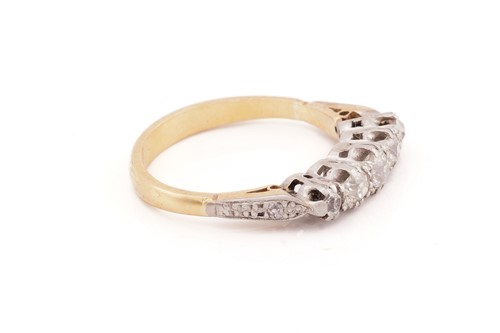 Lot 85 - A precious opal ring and a five-stone diamond...