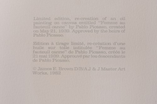 Lot 95 - After Pablo Picasso (1881 - 1973) 'Femme au...