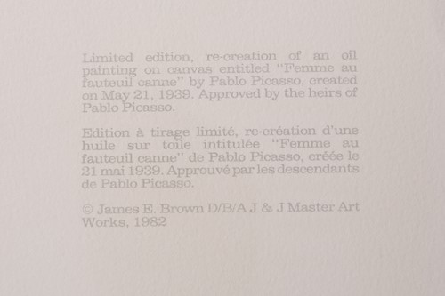 Lot 62 - After Pablo Picasso (1881 - 1973) 'Femme au...
