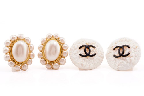 Lot 271 - Chanel - Two pairs of clip-on earrings;...