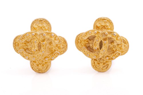 Lot 267 - Chanel - A pair of Byzantine style quatrefoil...