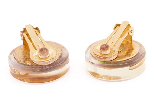 Lot 325 - Chanel - A pair of holographic clip-on...