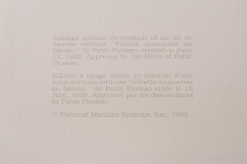 Lot 54 - After Pablo Picasso (1881 - 1973) 'Fillette...
