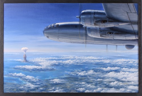 Lot 53 - Chris French (contemporary), 'B-29', oil on...