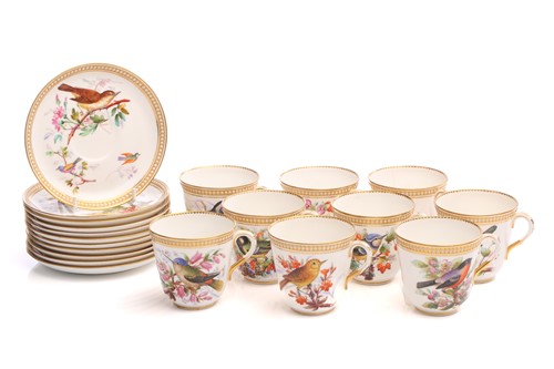 Lot 294 - A Royal Worcester set of nine tea cups and...