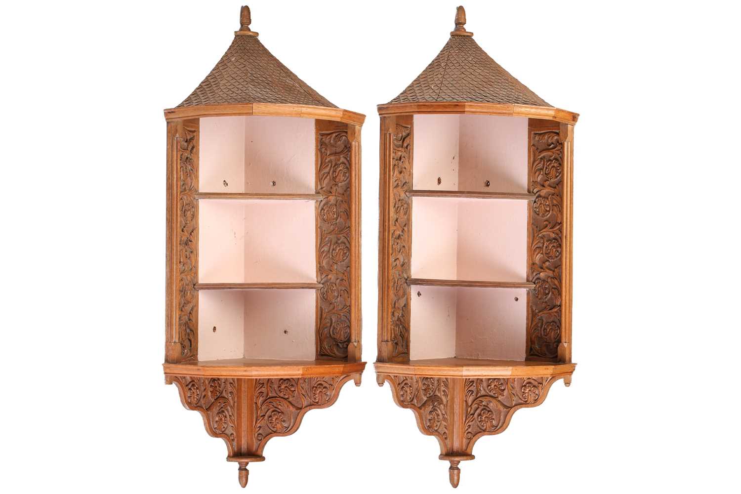 Lot 164 - A pair of Victorian architectural bow-fronted...