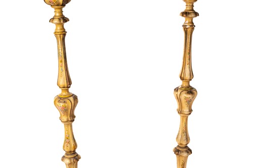 Lot 158 - A pair of Italianate turned and carved,...