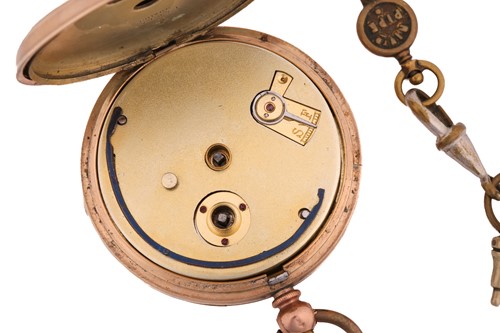 Lot 417 - A French open-face pocket watch and a steel...