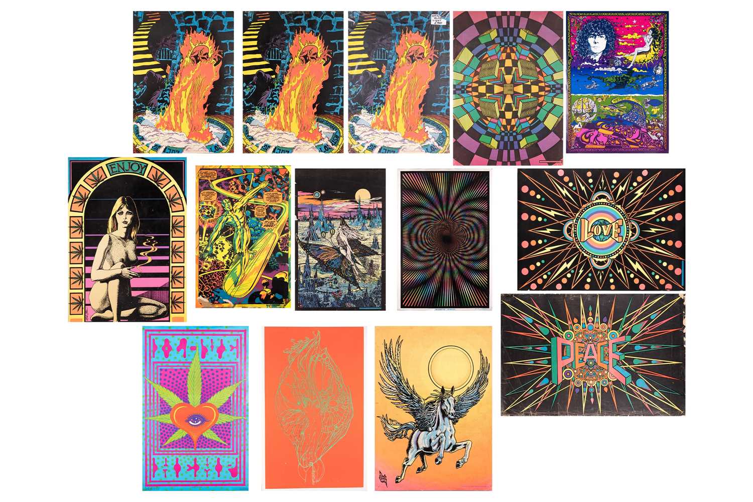 Lot 198 - Seventeen original psychedelic art posters...