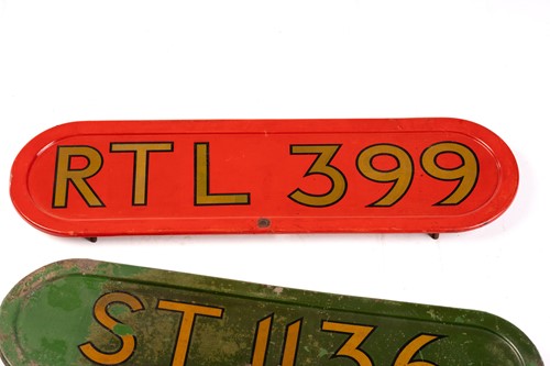 Lot 382 - A vintage London Transport bus enamel bonnet...