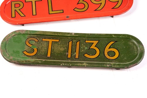 Lot 382 - A vintage London Transport bus enamel bonnet...