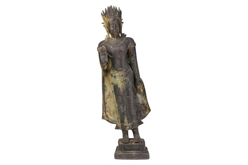 Lot 276 - A Burmese bronze figure of Buddha, 20th...