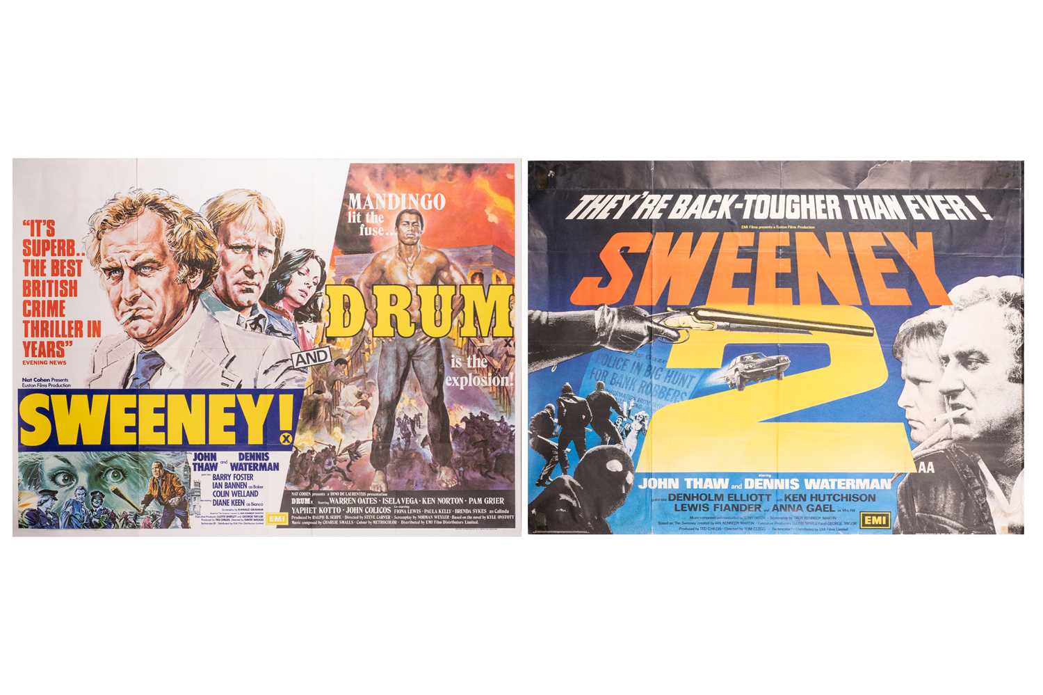 Lot 191 - Sweeney: two original quad film posters, one a...