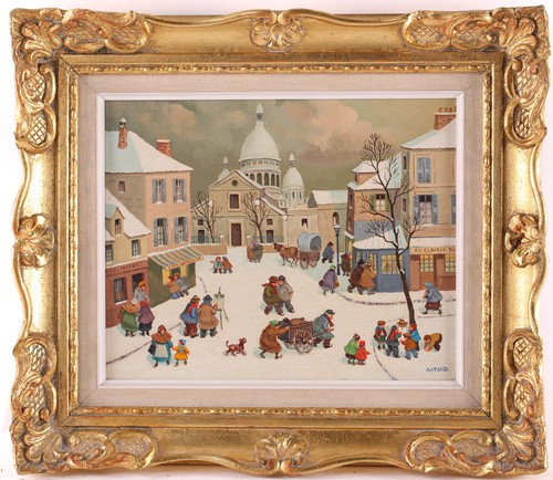 Lot 69 - Jean Axatard (b.1931) French, figures in a...