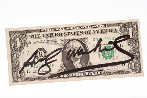 Lot 399 - Andy Warhol (1928-1987), a One Dollar bill,...
