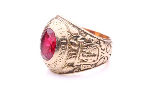 Lot 219 - A North Carolina State College 1931 class ring,...