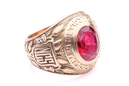 Lot 219 - A North Carolina State College 1931 class ring,...