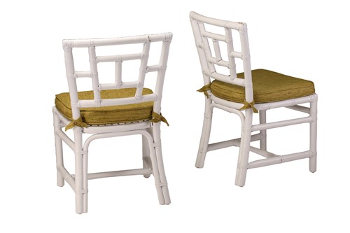 Lot 194 - A set of four white painted bamboo "Cockpen"...