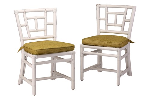 Lot 194 - A set of four white painted bamboo "Cockpen"...