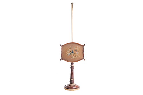 Lot 195 - A William IV rosewood and gilt brass pole...