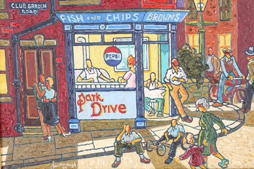 Lot 434 - Joe Scarborough (b.1958), 'Browns Fish & Chips,...