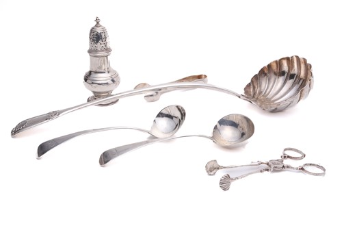 Lot 335 - George IV large silver fiddle and shell soup...