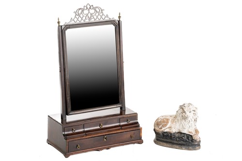 Lot 175 - An early George III mahogany toilette mirror,...