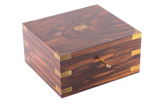 Lot 134 - A brass bound Coromandel humidor containing 13...