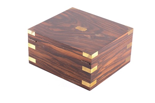 Lot 134 - A brass bound Coromandel humidor containing 13...