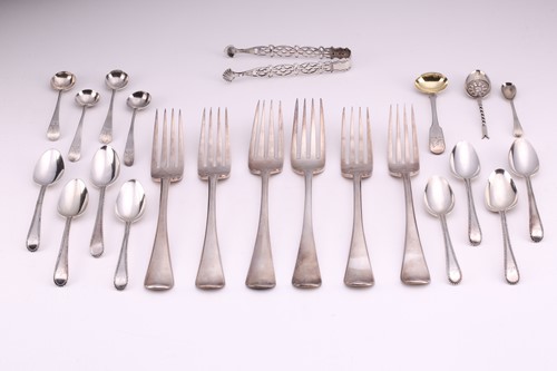 Lot 352 - A quantity of mixed flatware comprising six...