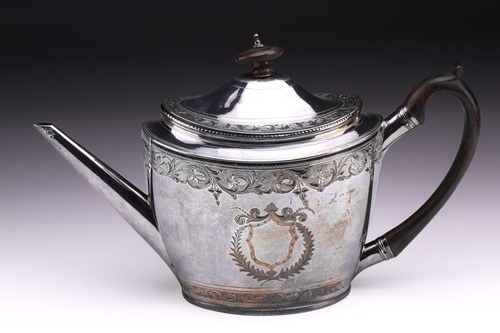 Lot 353 - A matched four-piece George III silver tea set,...