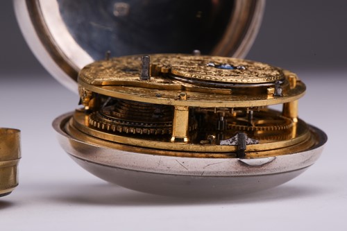 Lot 410 - A silver pair cased calendar pocket watch by...